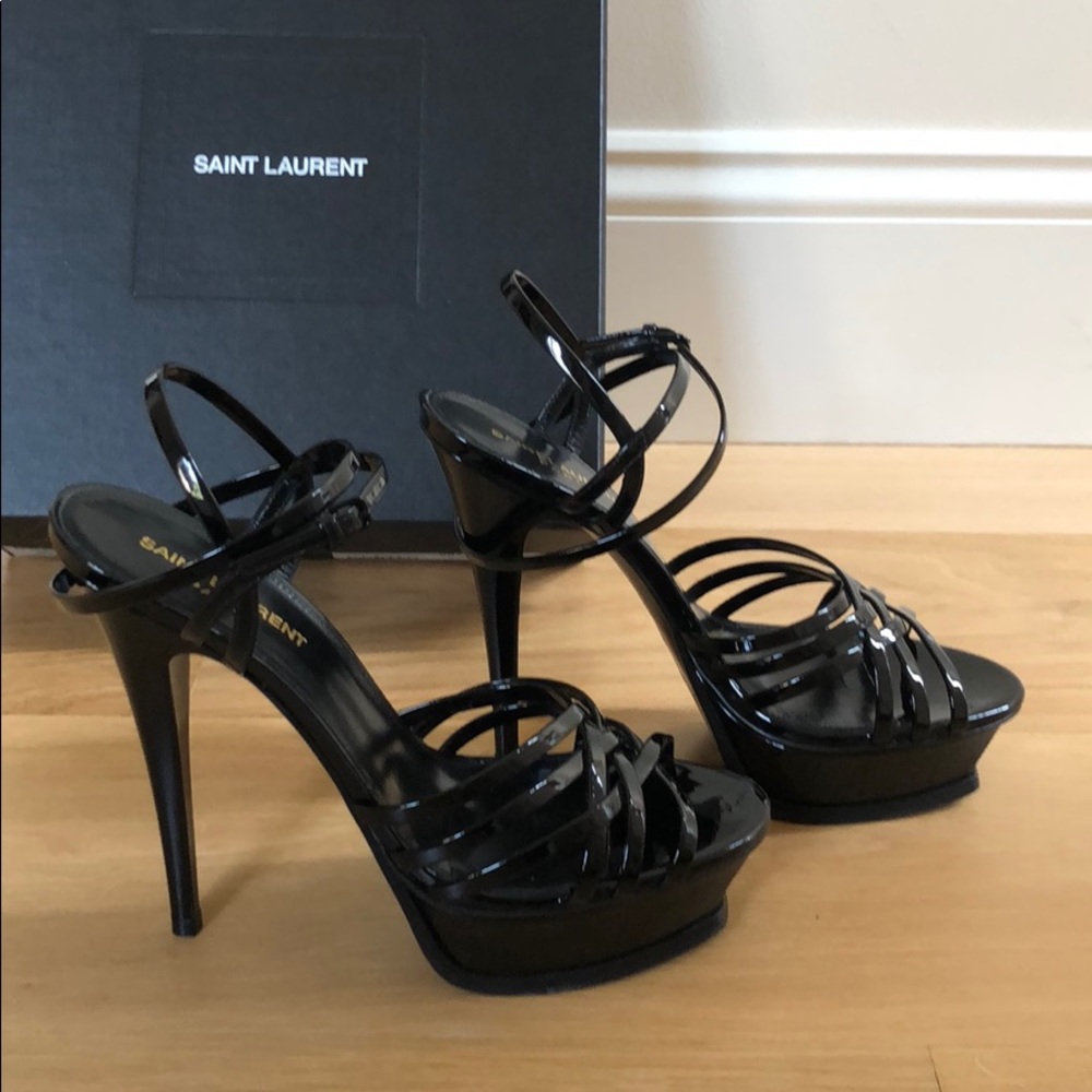 Saint Laurent Tribute 105 Woven Sandals.